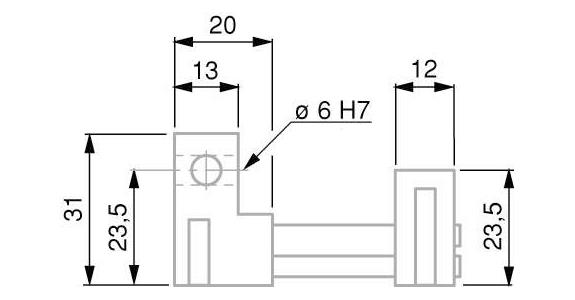 TESA-Messeinsatzhalter VBR Feineinstellung 2 Horizontal-Bohrungen 6 mm