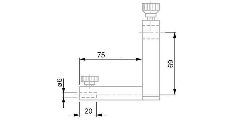 TESA gauge slide carrier for measuring depths up to 110 mm