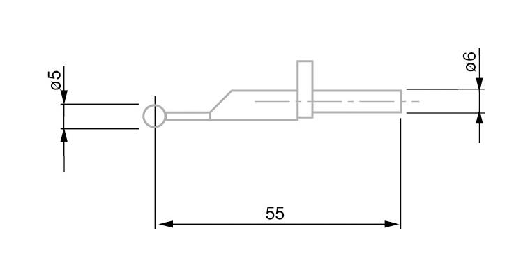 TESA gauge slide with carbide ball 5 mm