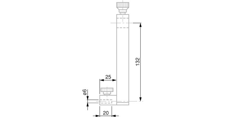 TESA gauge slide carrier for extending the application range, L=132 mm