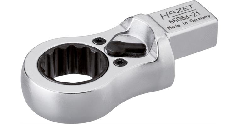 HAZET ring ratchet plug-in tool, 21 mm, plug-in square 14x18 mm