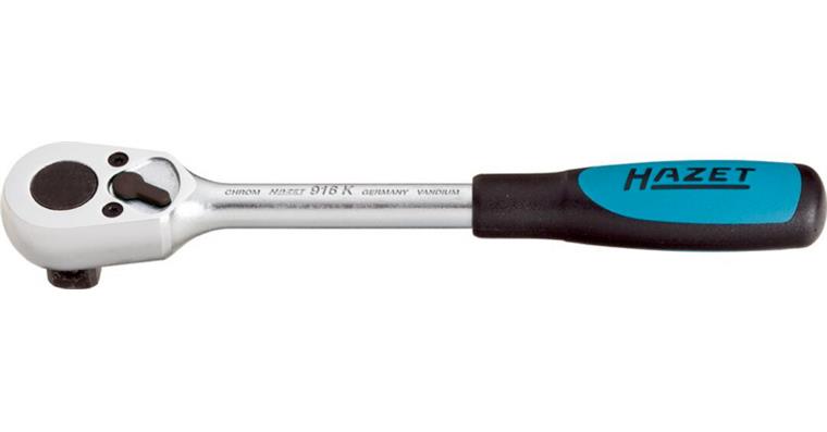HAZET reversible ratchet 1/2 inch 199 mm, 2-component handle
