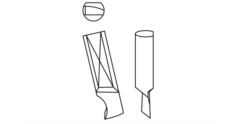 Kreisschneider-Messer schräg Typ 00/00A für Blech bis 5 mm HM