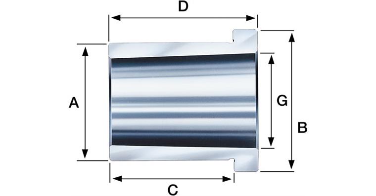 Aufnahmehülse MK Innen 4 zum Spannen von Stirnseiten-Mitnehmern im Drehfutter