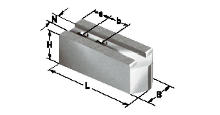 Soft interchangeable jaw grip long serration 1.5 mm x 60° for chuck dia. 305 mm
