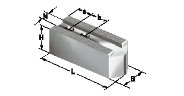 Weiche Aufsatzbacke lang Spitzverzahnung 1,5 mm x 60° für Futter Ø 152 mm