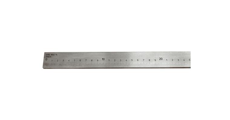 Inspection rule DIN866/A lasered 1/1 mm graduation normal steel L=500 mm