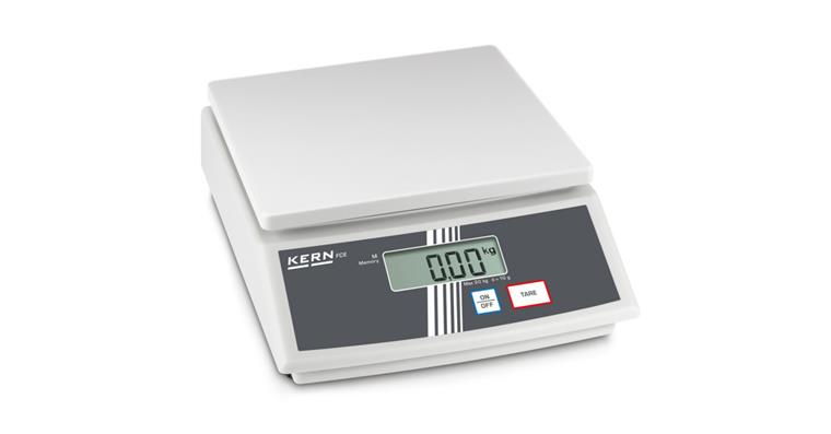 Tischwaage Typ FCE 15 K5 mit LC-Display Ablesung 5 g  max. Wägebereich 15 kg