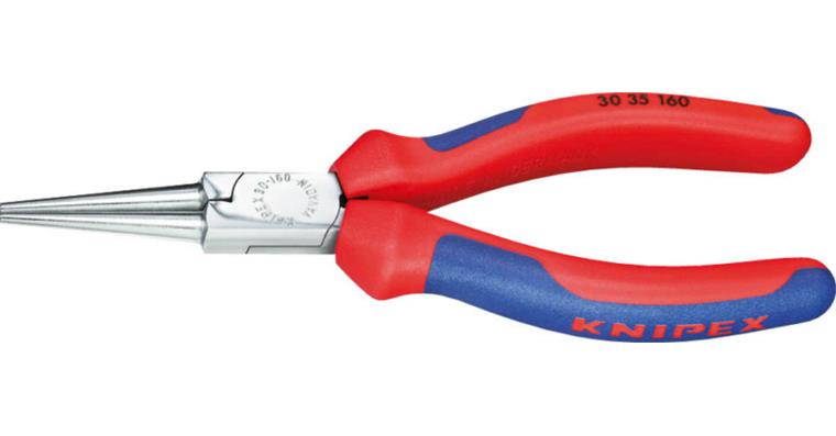 Langbeck round pliers 160 mm chr.-plt. hd. CV elec. stl. MC hand. DIN/ISO 5745