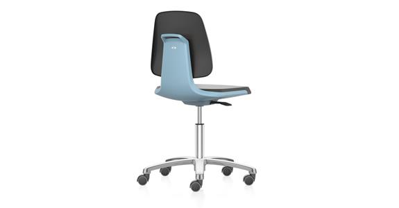 Arbeits-Drehstuhl Labsit Rollen Kunstleder blau Sitzhöhe 450-650 mm