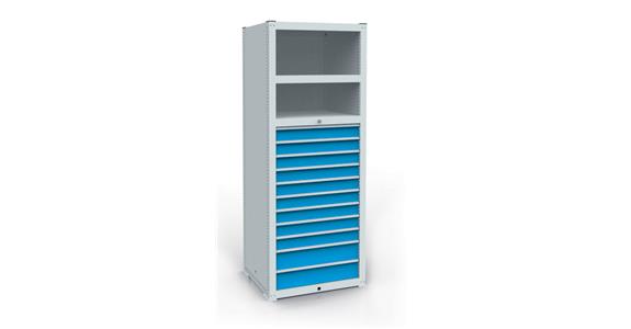 Module 2 drawer rack RAL7035/5010 749x733x2030 mm