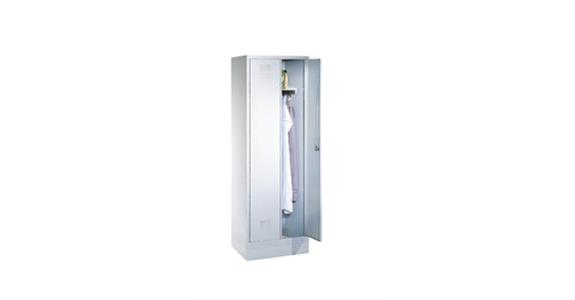 Wardrobe cabinet with base 2 compart. 400mm RAL7035/5010 HxWxD:1800x810x500mm