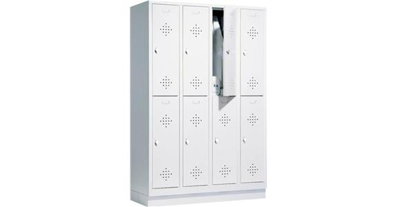 Double-level wardrobe cabinet w/ base 2x3 compartments 1800x900x500 mm RAL 7035