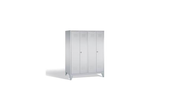 Wardrobe cabinet with feet 4 compart. 300mm RAL7035/5010 1850 x 1190 x 500 mm