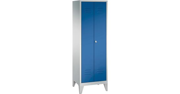 Wardrobe cabinet with feet 2 compart. 400 mm RAL 7035/5012 1850 x 810 x 500mm