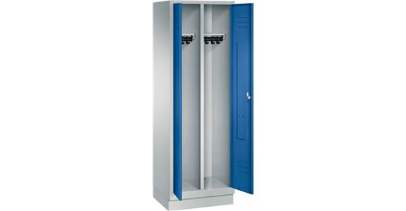 Wardrobe cabinet with base 2 compart. 400mm RAL7035/5012 1800 x 810 x 500 mm