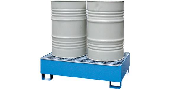 Collection tray 2420x820x240 for 4 drums, RAL 5015, load 1000 kg