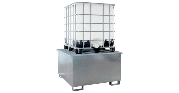 KTC tray w/ filling stand for 1 KTC WxDxH 1300x1360x1070 mm hot-dip galvanised