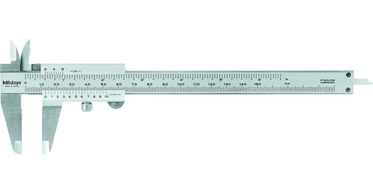 Precision pocket vernier callipers 0-150 mm/0-6 inch w. locking screw 0.05 mm