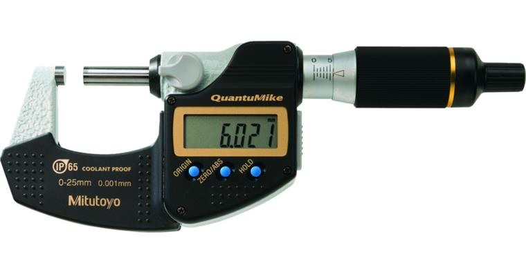 Digital micrometer QuantuMike measuring range 0-25 mm Digimatic