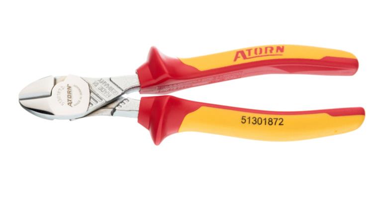 ATORN VDE heavy-duty diagonal cutters, 180 mm, chrome-plated, 2-component handle