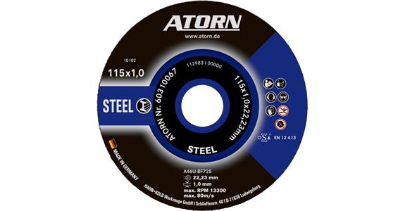 ATORN Trennscheibe Stahl 115x1 mm