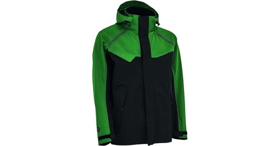 Rainproof jacket with stretch green/black size 4XL