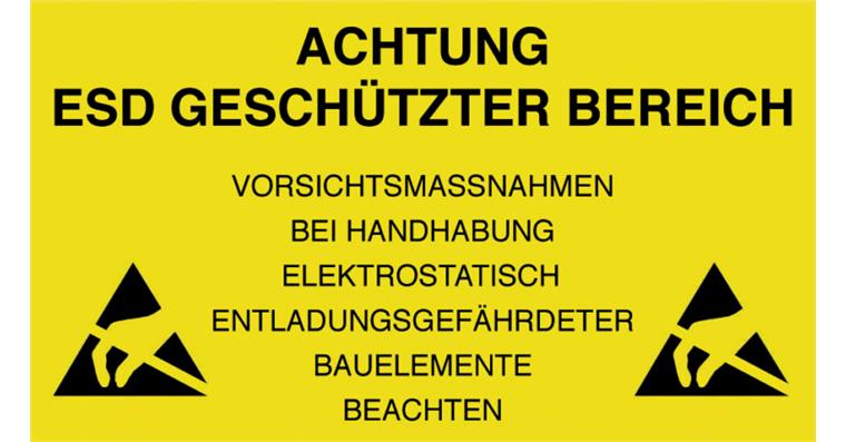 EPA/ESD area sign (sticker) PVC film, 300x500 mm