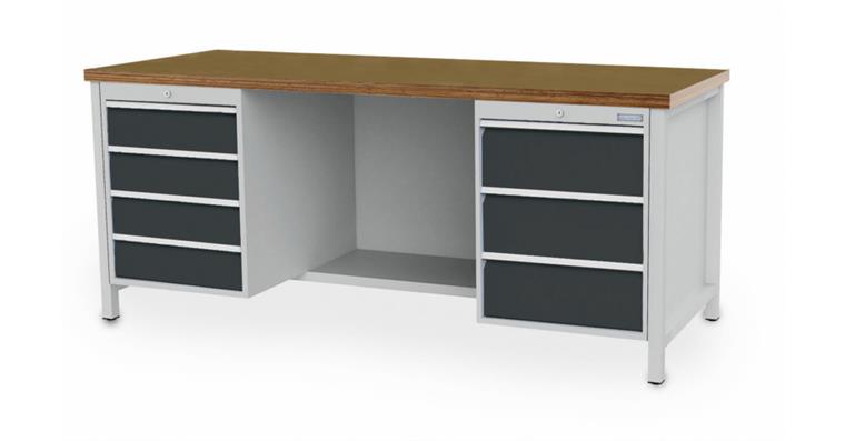 1099521183 Cabinet workbench W2000XD750XH959mm 7x drawers RAL7035/7016