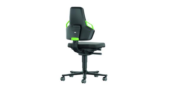 Arbeitsdrehstuhl Nexxit 2 Sitzhöhe 450-600mm mit Rollen Supertec Griff grün