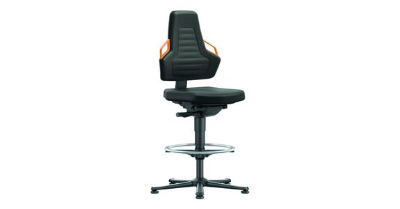 Arbeitsdrehstuhl Nexxit 3 Sitzhöhe 570-820mm mit Gleiter Stoff Griff orange