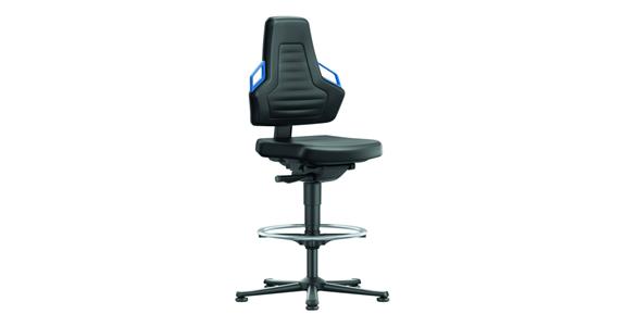 Arbeitsdrehstuhl Nexxit 3 Sitzhöhe 570-820mm mit Gleiter Kunstleder Griff blau