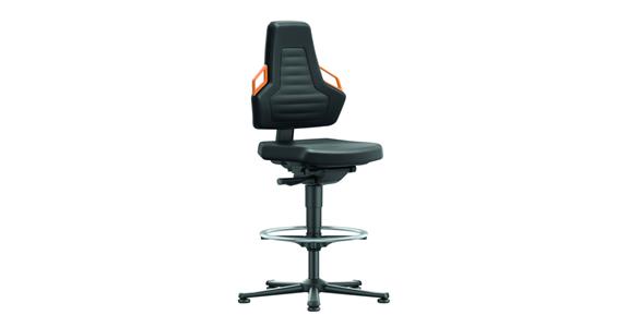Arbeitsdrehstuhl Nexxit 3 Sitzhöhe 570-820mm mit Gleiter PU-Schaum Griff orange