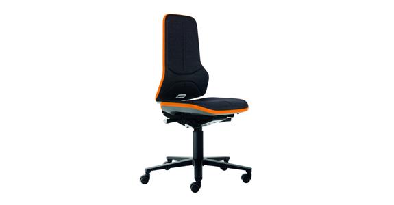 Arbeitsdrehstuhl Neon 2 Sitzhöhe 450-620mm Stoffpolster, Rollen, Flexband orange