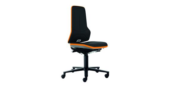 Arbeitsdrehstuhl Neon 2 Sitzhöhe 450-620mm Kunstleder Rollen, Flexband orange