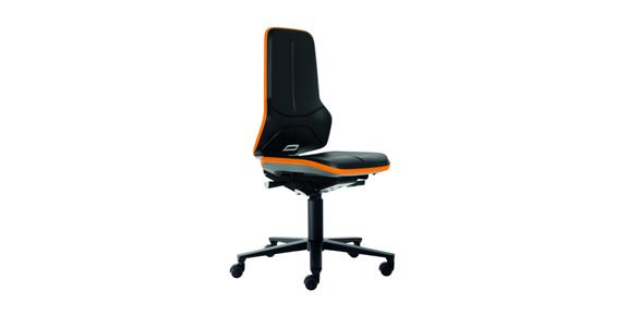 Arbeitsdrehstuhl Neon 2 Sitzhöhe 450-620mm PU-Schaum Rollen, Flexband orange