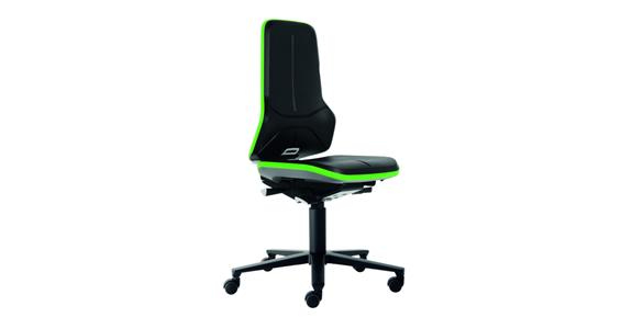 Arbeitsdrehstuhl Neon 2 Sitzhöhe 450-620mm PU-Schaum mit Rollen Flexband grün