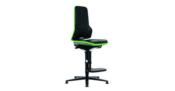 Arbeitsdrehstuhl Neon 3 Sitzhöhe 590-870mm PU-Schaum mit Gleiter, Flexband grün