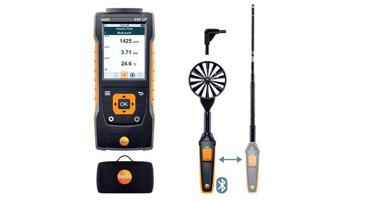 Flow combination set 1 testo 440 delta P with Bluetooth
