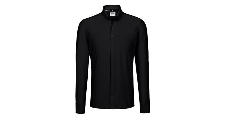 Langarm Stretch Hemd schwarz Regular fit Gr. XS