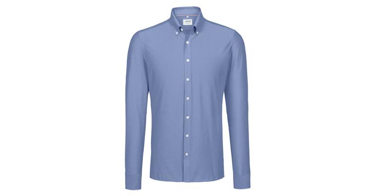 Langarm Stretch Hemd oceanblau Regular fit Gr. M