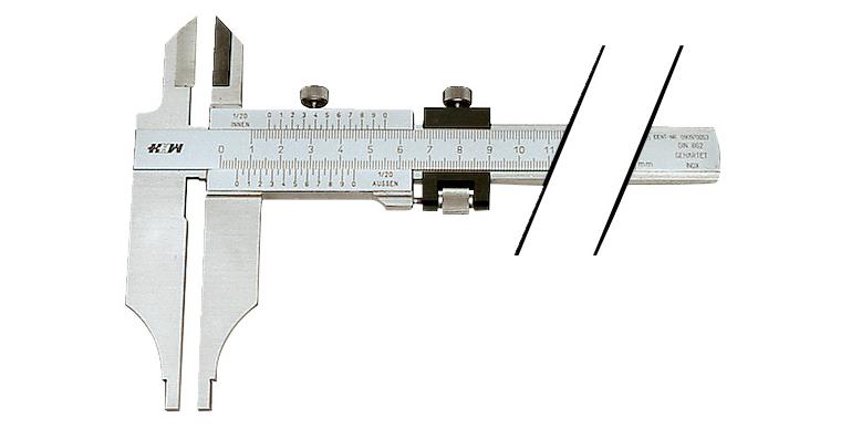 Präzisions-Werkstattmessschieber 0-300 mm mit Messerspitzen und Feineinstellung