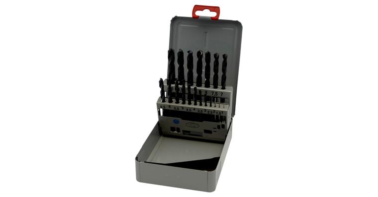 Twist drill bit set DIN 338 type N HSSE, ground, box 1-10 mm increment 0.5mm