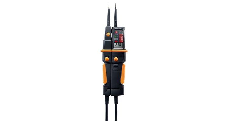 Voltage tester testo 750-3 probe tip protection and measuring tip attachments