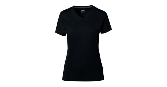 Damen V-Shirt  Cotton Tec schwarz Gr. XS