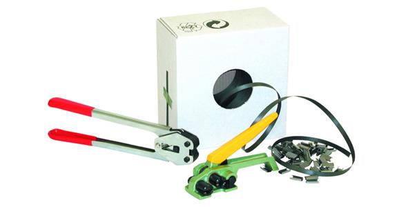 PP-Kunststoffband-Set, KU-Band 16mmx1000m, Uni-Spanner, Zange, Verschlusshülsen