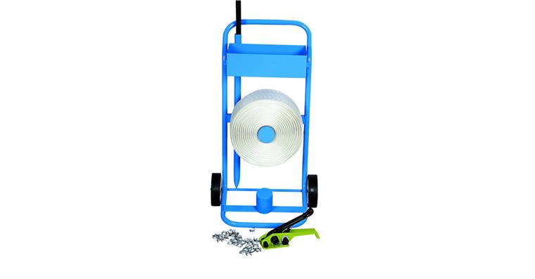 PE power tape set PE tape 13 mm x 1,100 m univ. clamp, thr. rod, disp., mobile