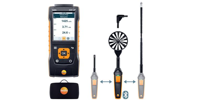 Flow combination kit 2 testo 440 delta P with Bluetooth