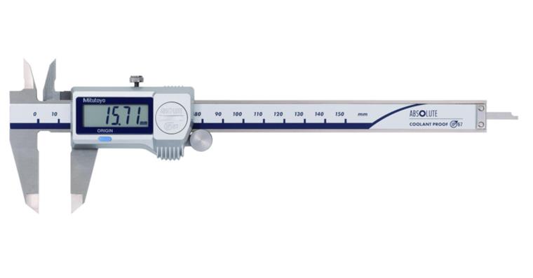 Digital-Taschenmessschieber 0-200 mm IP67 mit Datenausgang und HM-Messflächen