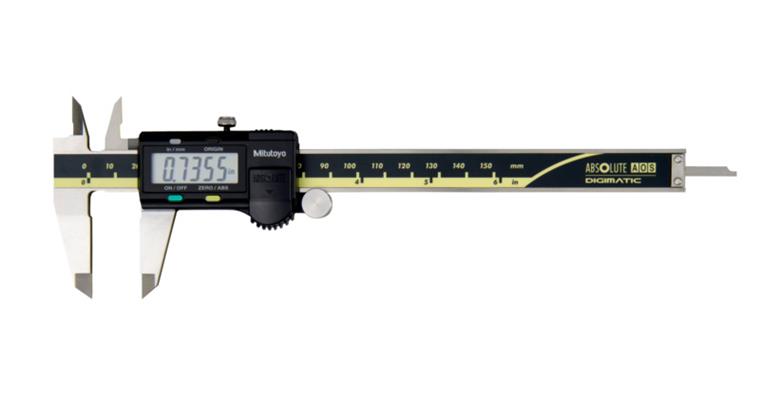 Messschieber digital 150mm/inch, Datenausgang, flach, Antriebsrad